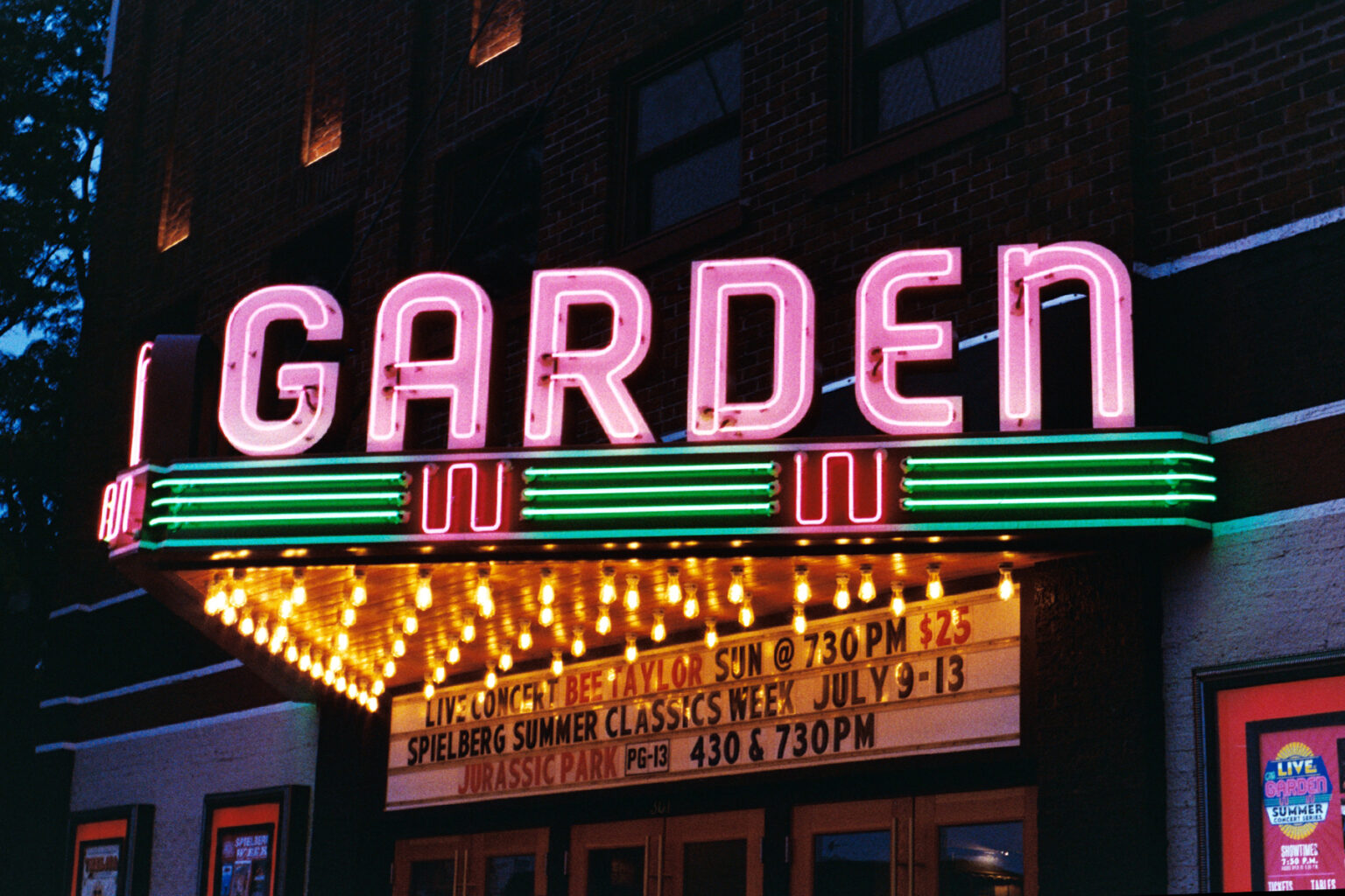 Garden Theater neon sign