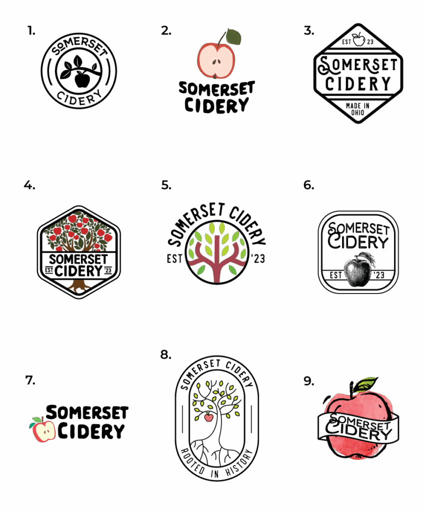 Somerset Cidery First Draft of Logos