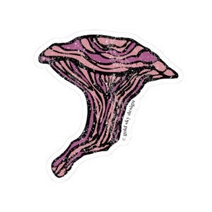 Pink Oyster Mushroom Kiss-Cut Stickers