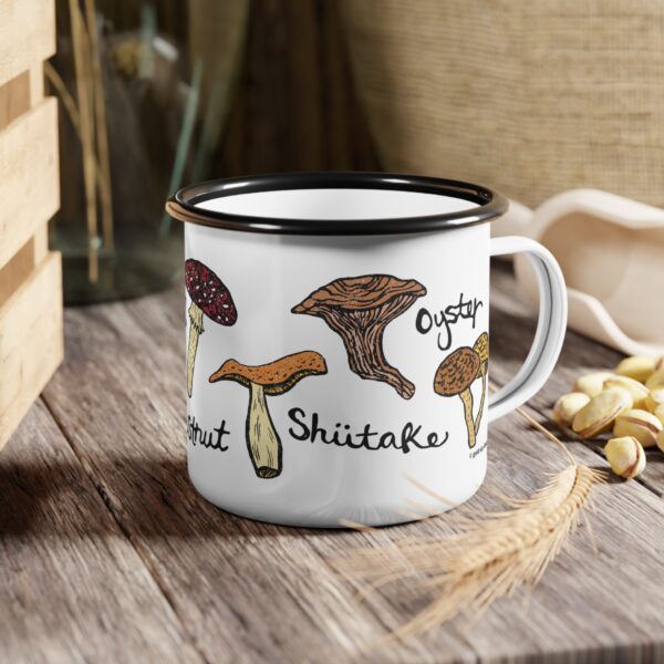Mushroom Illustration Enamel Camp Mug