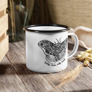 Silk Moth Enamel Camp Mug