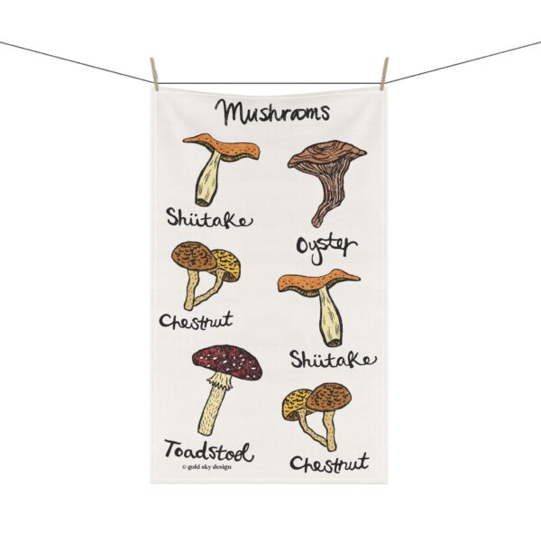 Illustrated Mushroom Cotton Tea Towel