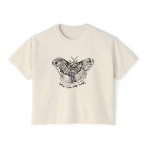 Women's Tulip Tree Silk Moth Graphic Boxy Tee